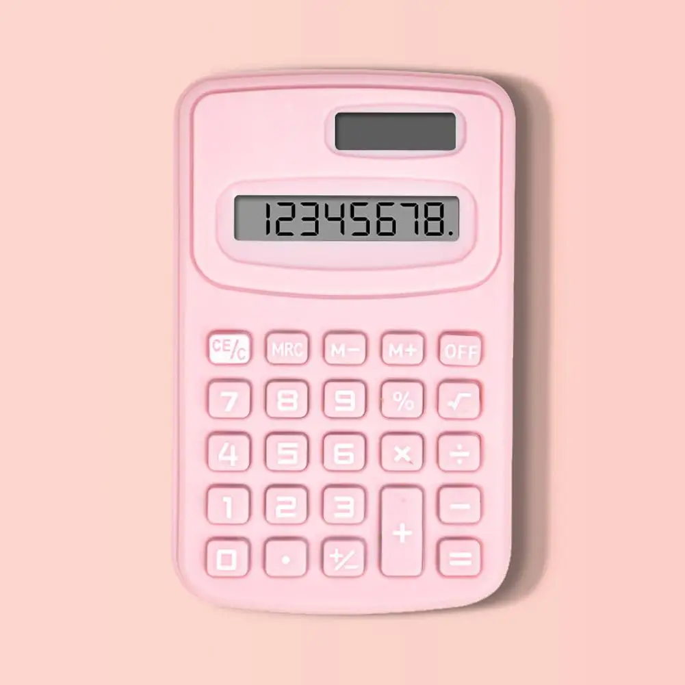 Small Solar Calculator Portable Calculator Cute LCD Electronic Calculator Home Office Primary School Students Teaching Supplies - 6