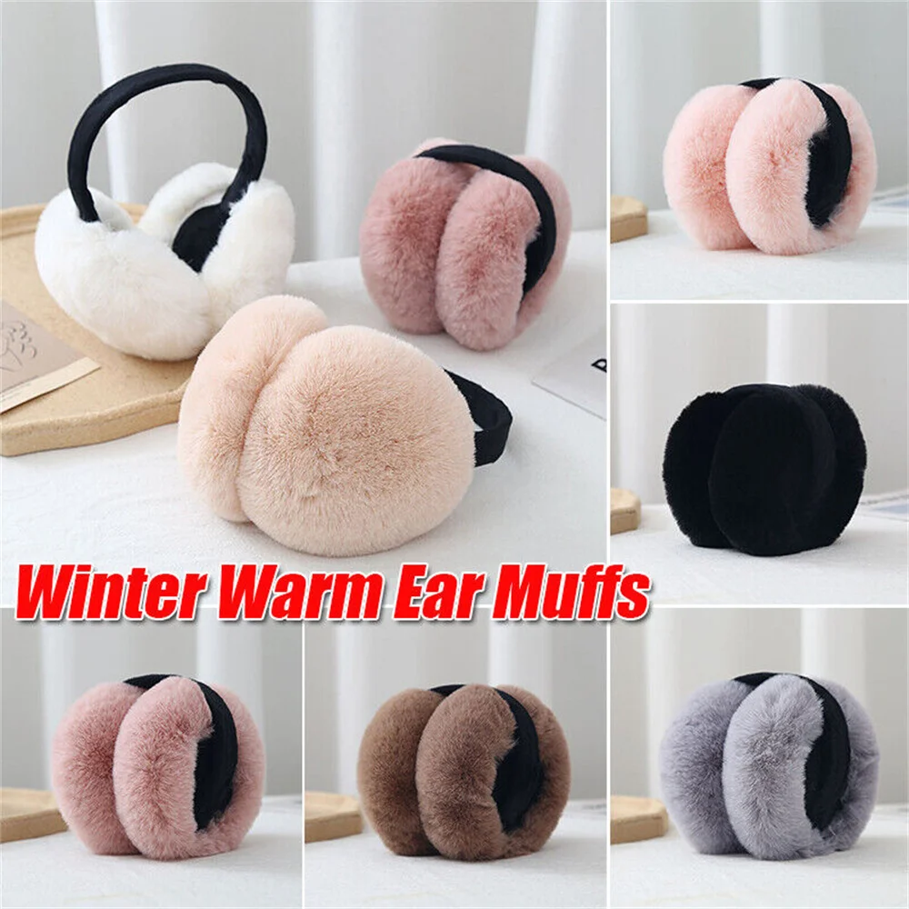 

Fashion Women Winter Warm Ear Muffs Earflaps Girls Soft Fluffy Cosy Plush Cute Warmer Earmuff Men Faux Fur Foldable Earmuff