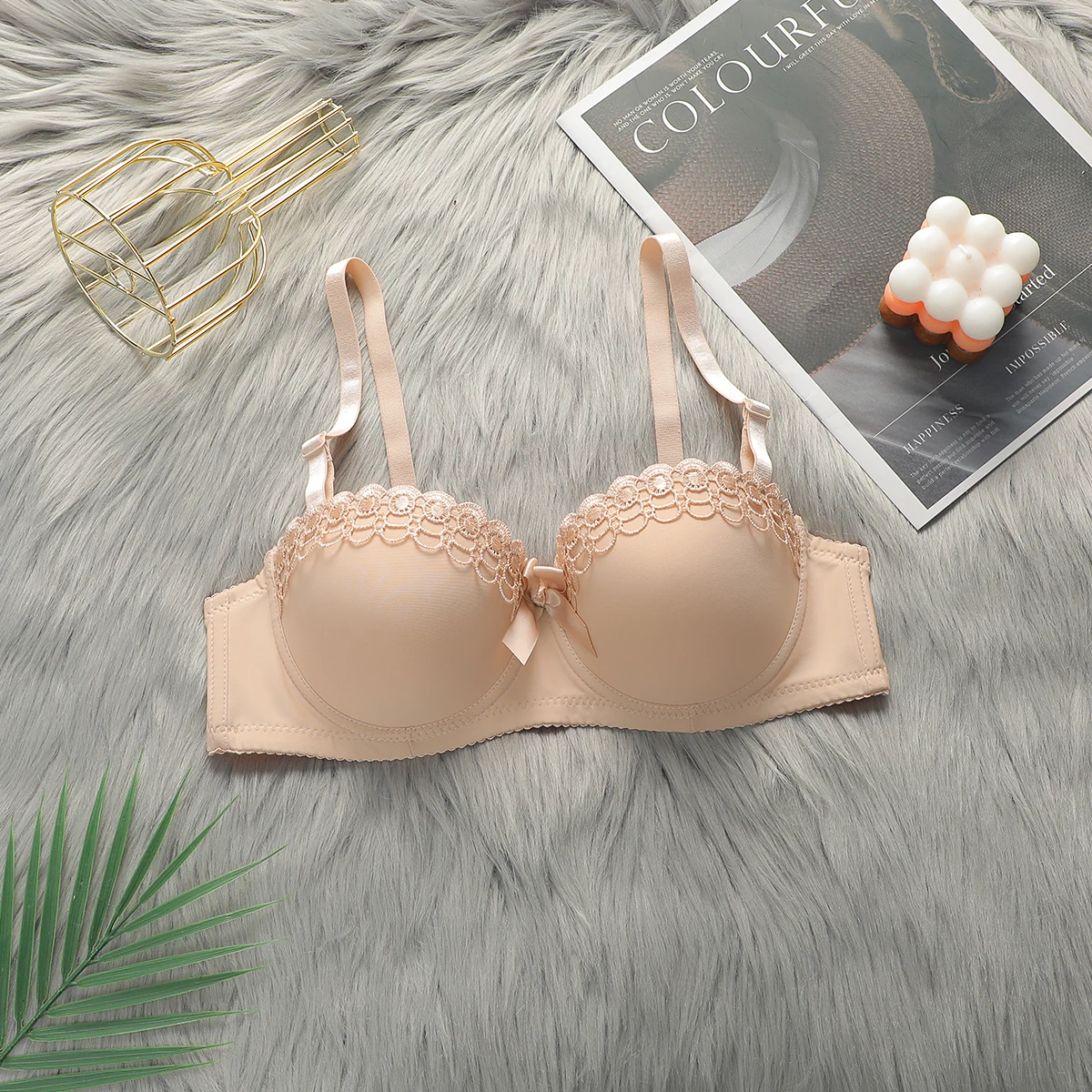 Underwire Push-Up Bras For Women Elegant Bow Decoration Flower Ruffles 26 S801F07Fee4C141Dfb87881F430F3413Ax