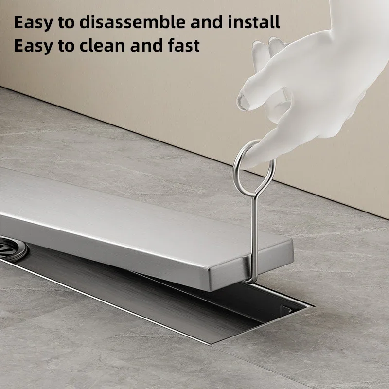Invisible Floor Drain Stainless Steel Bathroom Drainage Anti-odor Shower Strainer Square Waste Filter Shower Drain Hair Catcher