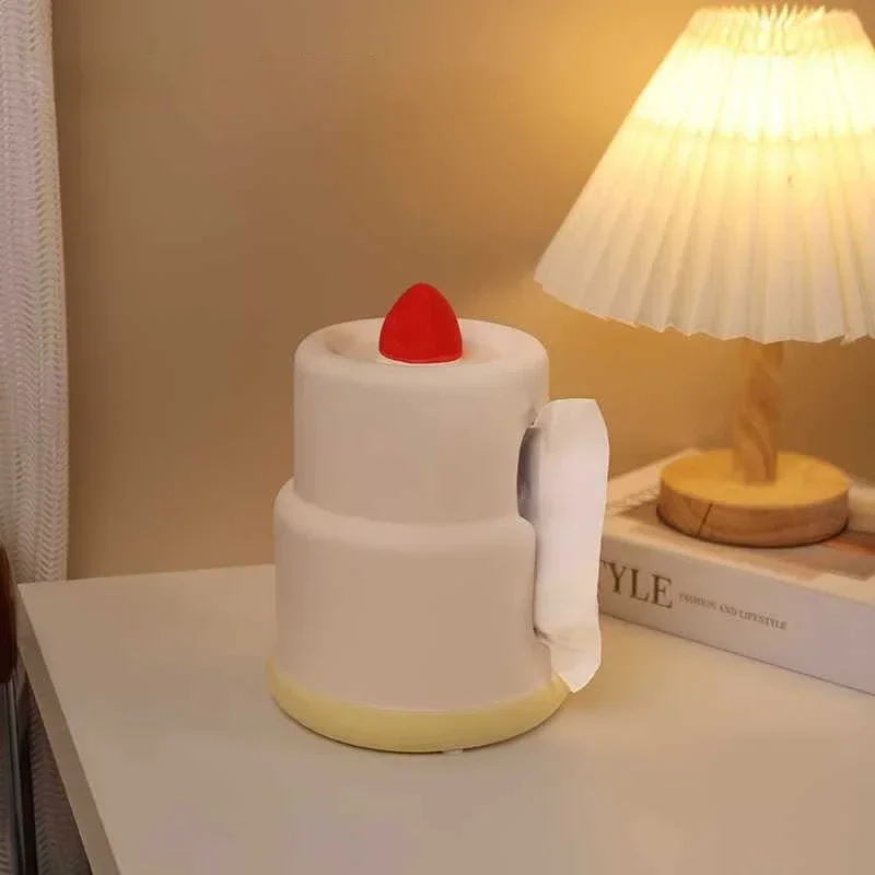 

Tissue Box Ceramic Strawberries Cake Shape Cartoon Cake Home Desktop Storage Paper Towel Holder Napkin Holder Home Decoration