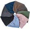 Geebro Women Solid Color Folds Pattern Beanie Hat Ladies Fashion Knitted Soft Warmer Casual Stretch Baggy Skullies Cap 2
