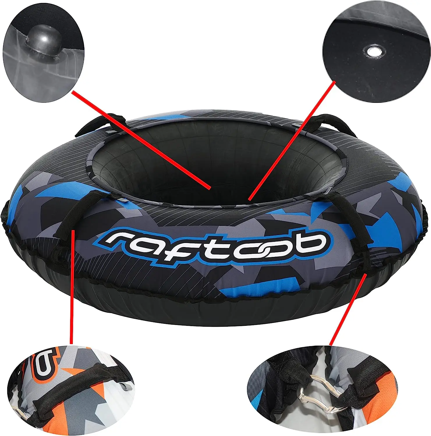 Winter Outdoor Toys Sleds & Snow Tubes Heavy Duty Inflatable Snow Sled Toboggan Toys for Kids