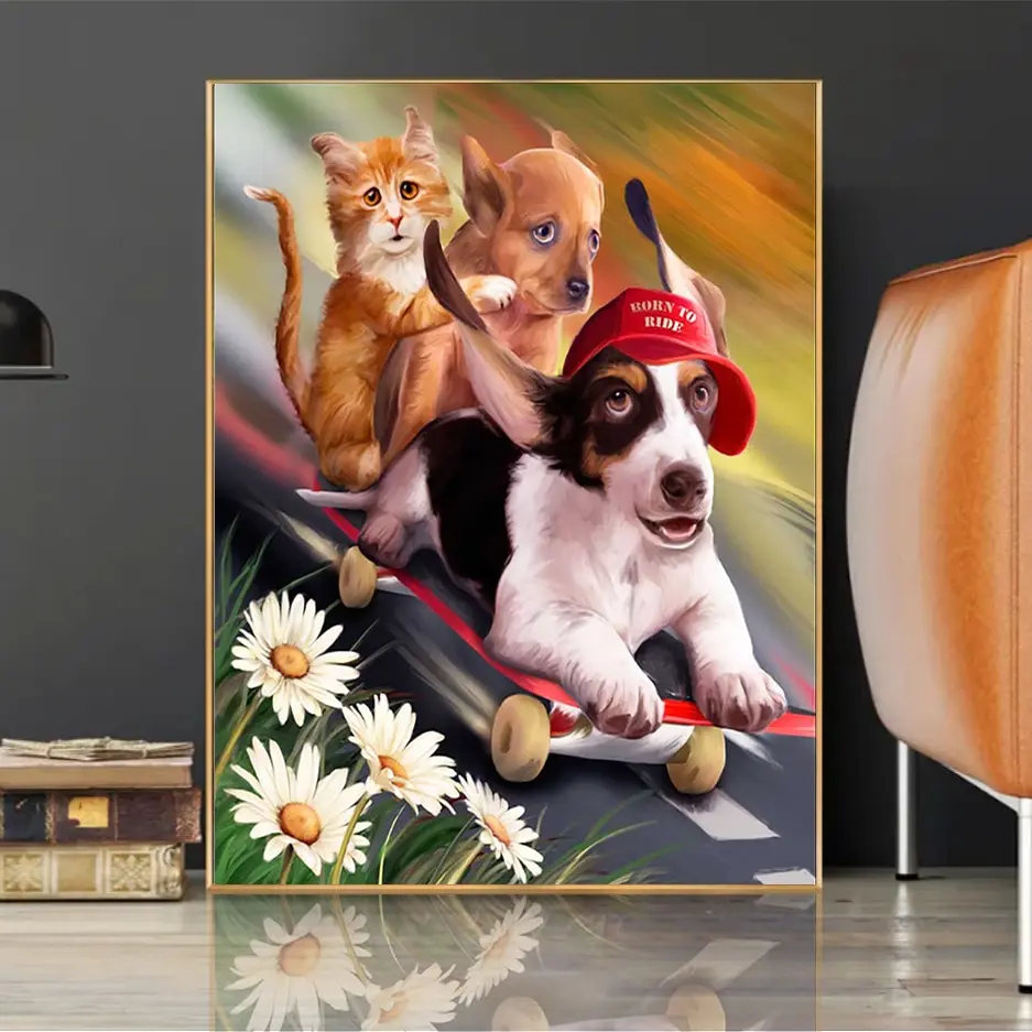  Cat and Dog Diamond Painting Kits 5D Diamond Art Kits