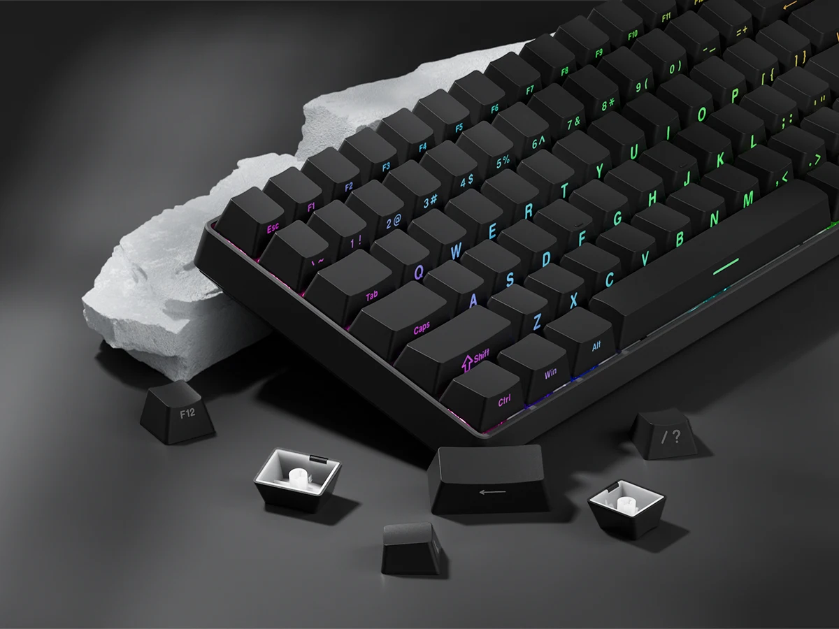 OEM Profile, MX Switch teclado mecânico, preto e branco, 136 teclas