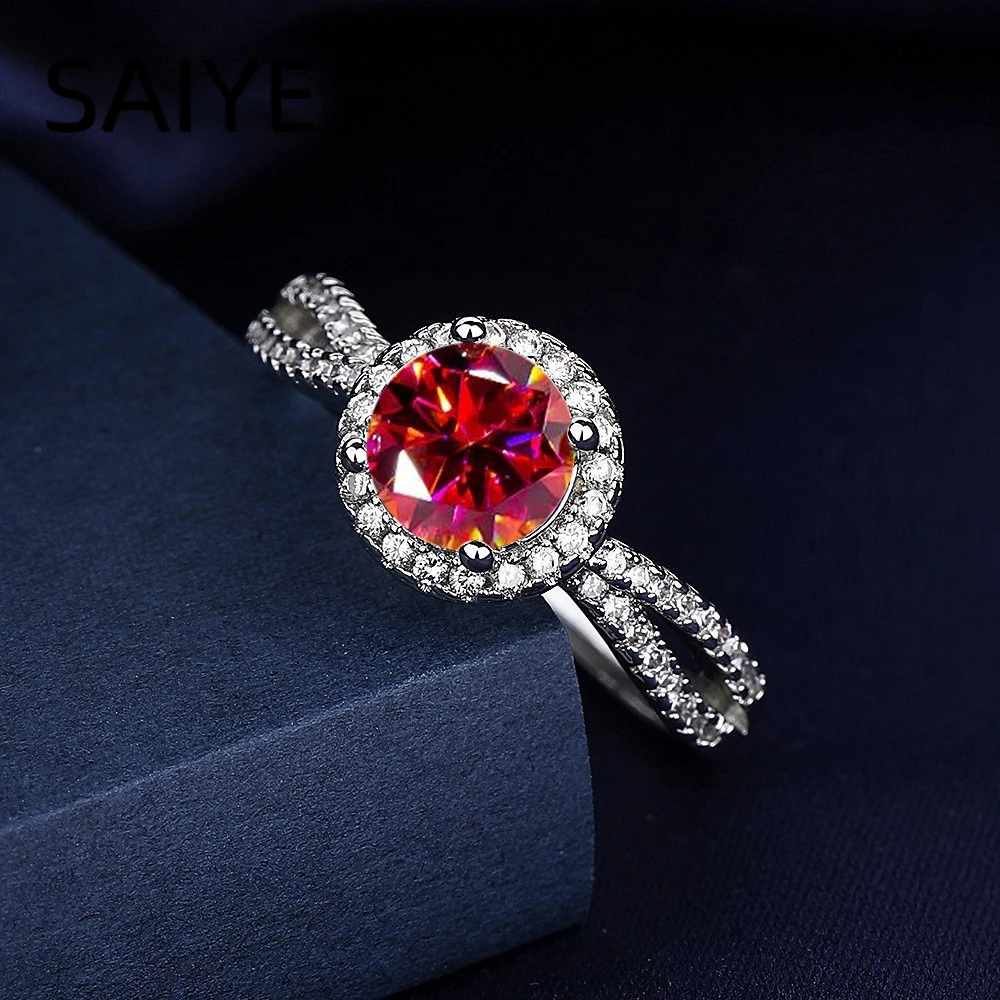 Elegant Blue Halo CZ Adjustable Sterling Silver Ring for Women - Fine Jewelry Gift