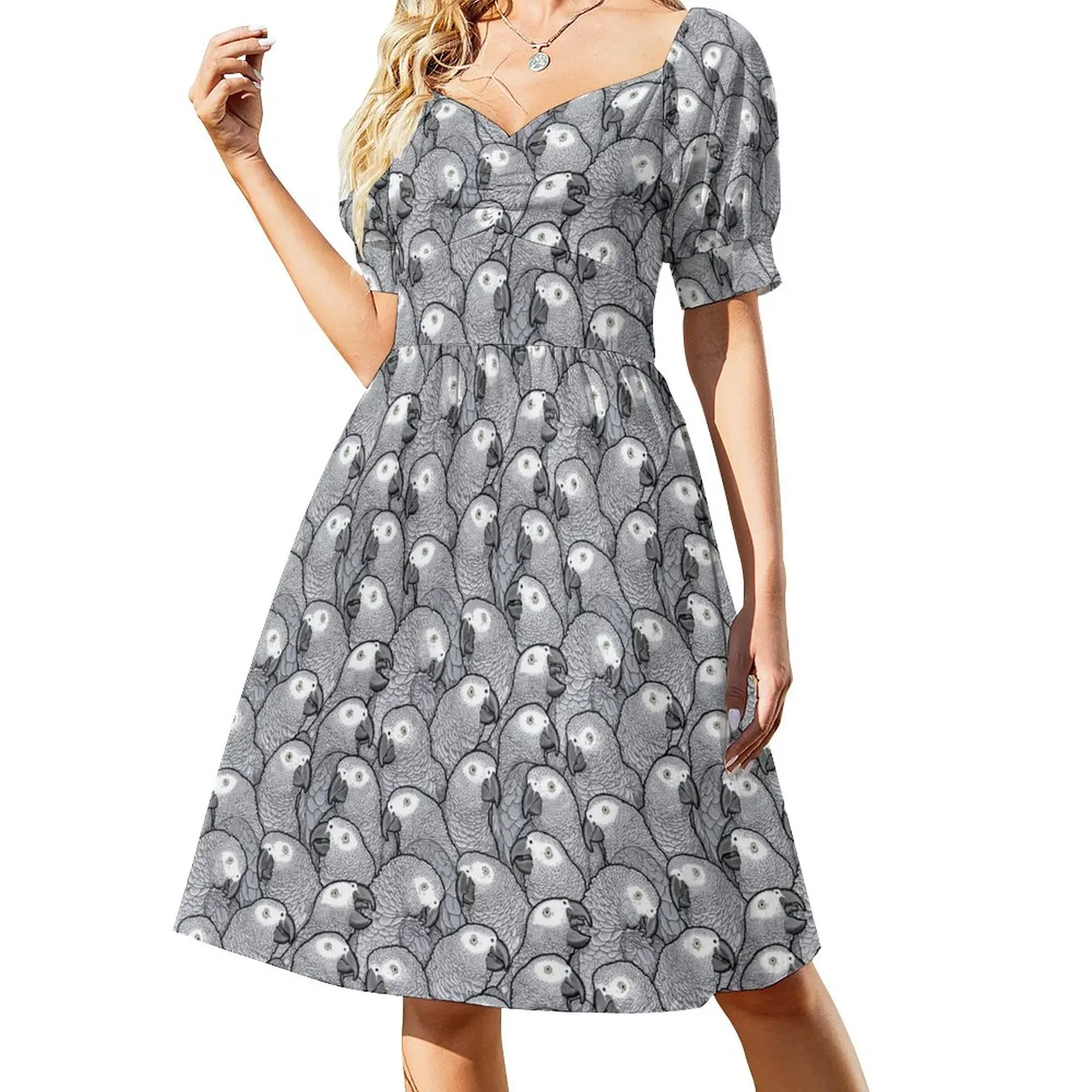 African Grey Parrots Sleeveless Dress long dress women summer Woman clothing prom clothes luxury evening dress woman for wedding