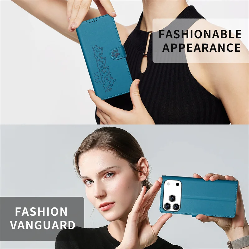 Luxury Leather Wallet Phone Cover with Strap