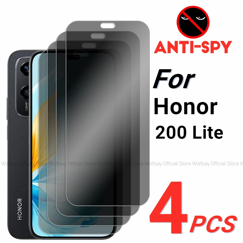 Yiunssy Vetro Temperato Privacy Per Honor 200 Lite - Anti-spia, 9H, Anti-graffio