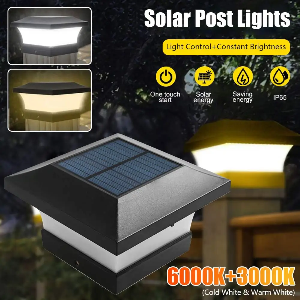 Solar Powered Light Fence Light IP65 Aluminum waterproof Outdoor Solar Lamp Gate Fence Wall Courtyard Cottage For Garden Decora