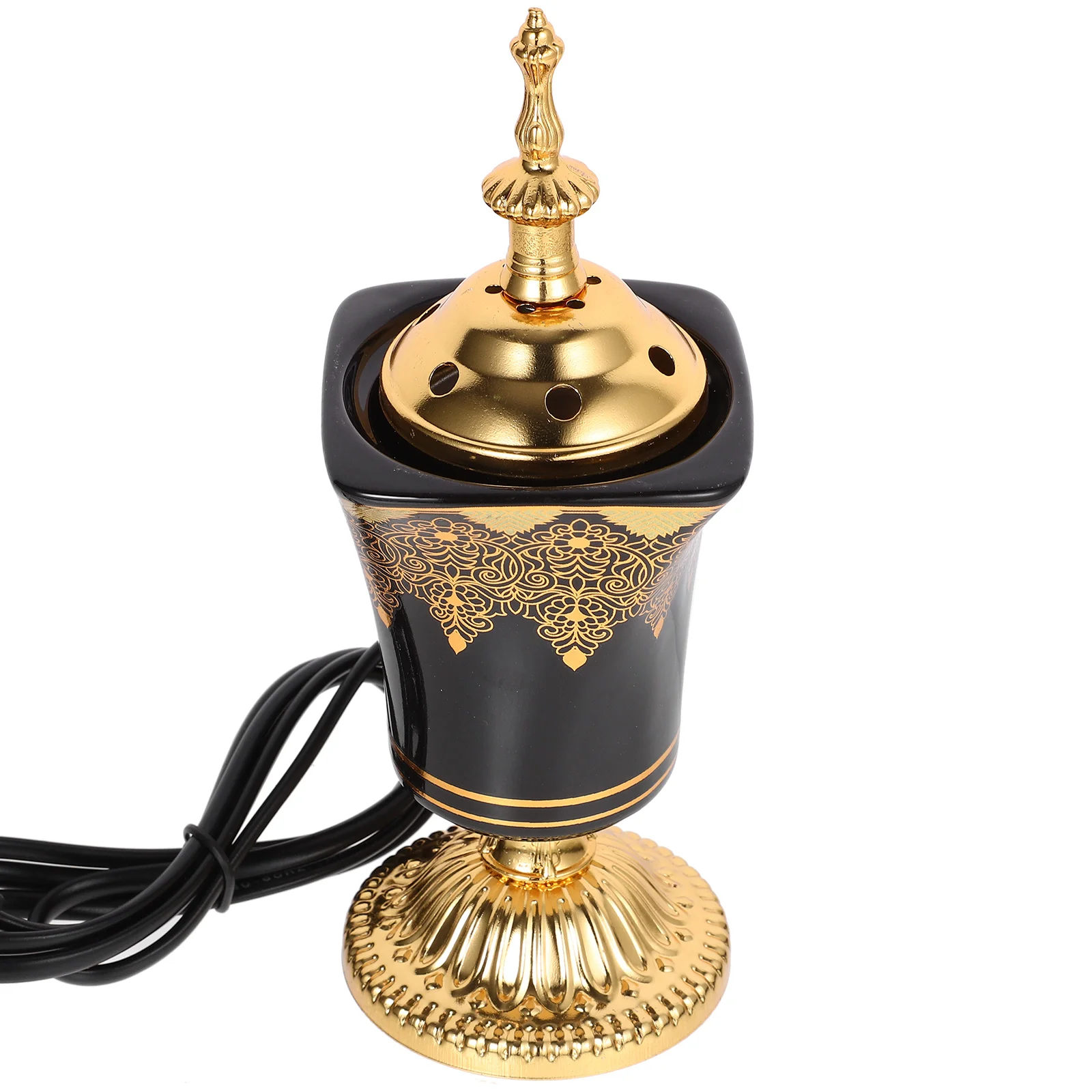 

Electric Incense Burner Oud Frankincense Incense Holder Vintage Arabic Censer Burner Home Office Yoga Spa Aroma Ornament Green