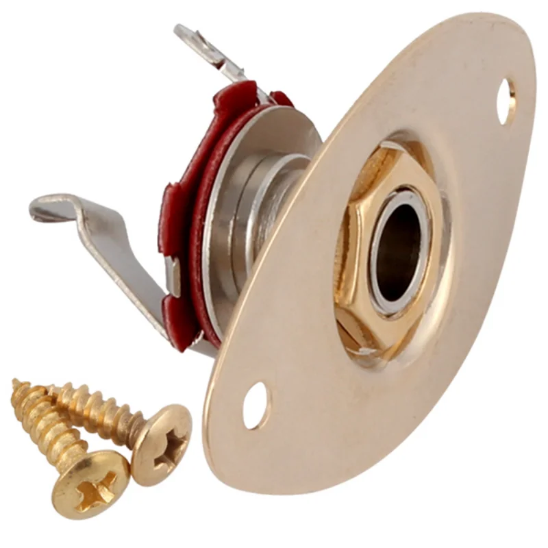 Piastra Jack Per Chitarra Elettrica Ovale Cromata Con Connettore Neutrik E Viti - Guitarmadness