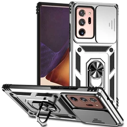 Samsung Galaxy Note 20 Ultra Protective Slide Camera Armor Case with Ring Kickstand - Galaxy Note 20 Ultra (JSTC - Silver)