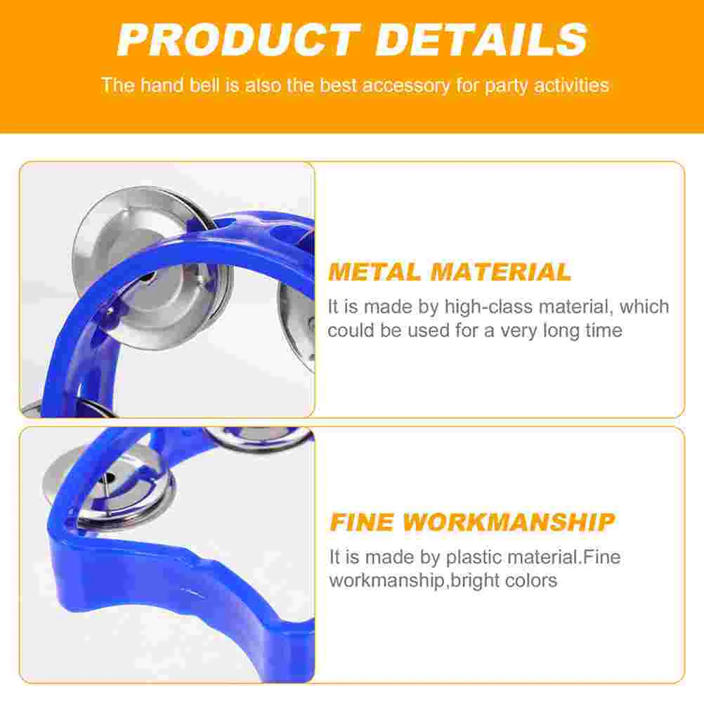 10 Pcs Double Row Hand Bell Festival Tambourines Music Toys Orff Plastic Percussion Instruments Party Child Musical