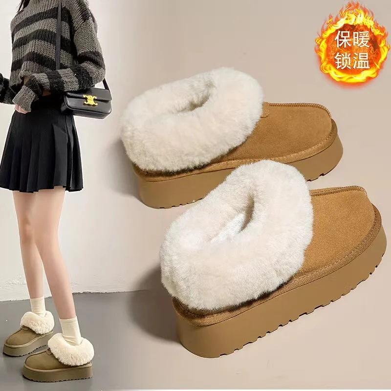 

Low upper Women's Winter New Student Warm Casual Shoes with Velvet Snow Boots Thick Sole and Girls High Height Cotton Boots