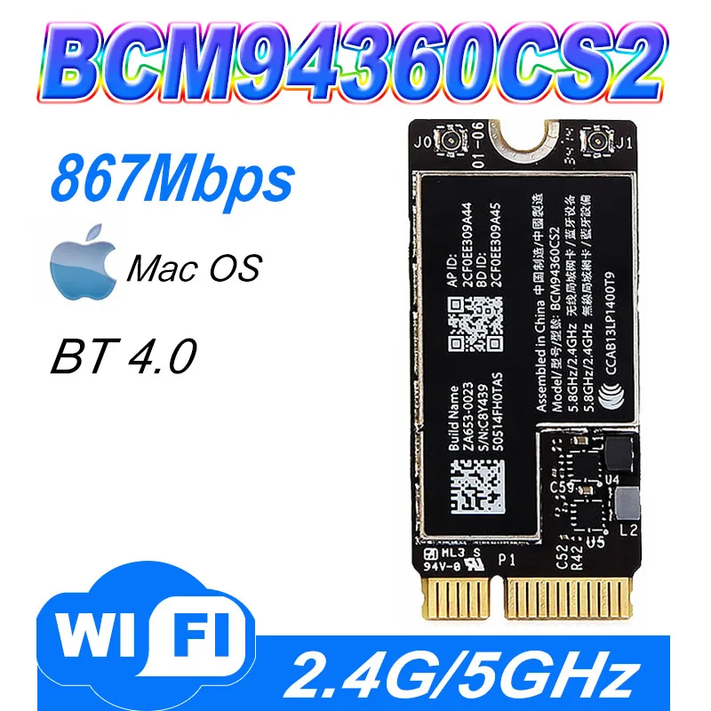 BCM94360CS2 Беспроводные Wi-Fi Bluetooth 4 0 аэропорт карты для Air 11 &quotA1465 13&quot A1466 2013 2014 2015