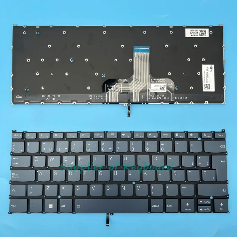 Backlit English/Russian/Latin Spanish Keyboard in Blue/Tidal Teal for Lenovo Yoga and Slim Series