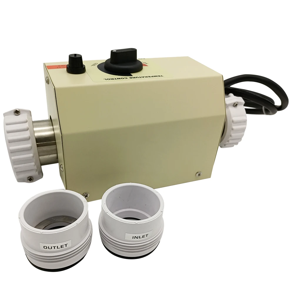 3KW Electric Water Heater Adjustable Thermostat for Swimming Pool SPA Hot 2