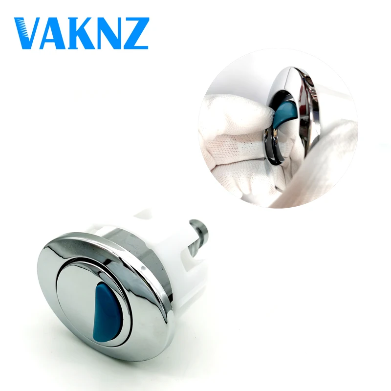 Dual Flush Toilet Water Tank Round Valve Rods Push Button Water Saving ABS 38-49mm Aperture Range For Cistern