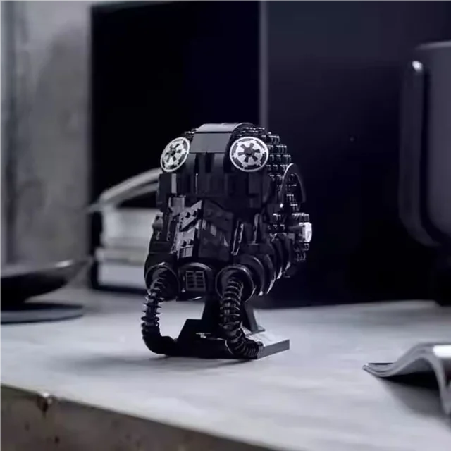 Space War Helmets Luke Skywalker TIE Fighter Pilot Building Blocks Darth Vader The Mandalorian Helmet Model Bricks Toys Boy Gift 4