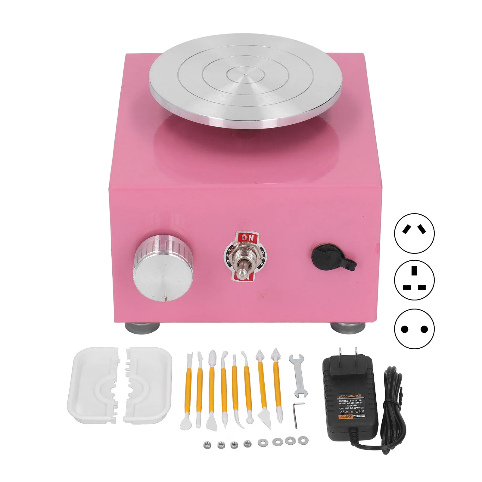 Kids Pottery Machine Mini Pottery Wheel Stable Turntable 100-240V for