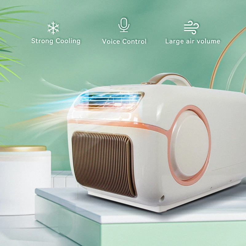 Climatiseur portable, mini déshumidificateur, unité de climatisation pour le camping, refroidisseur d'air compact pour petits espaces, climatiseur portable compact, machine de refroidissement 2-en-1 1