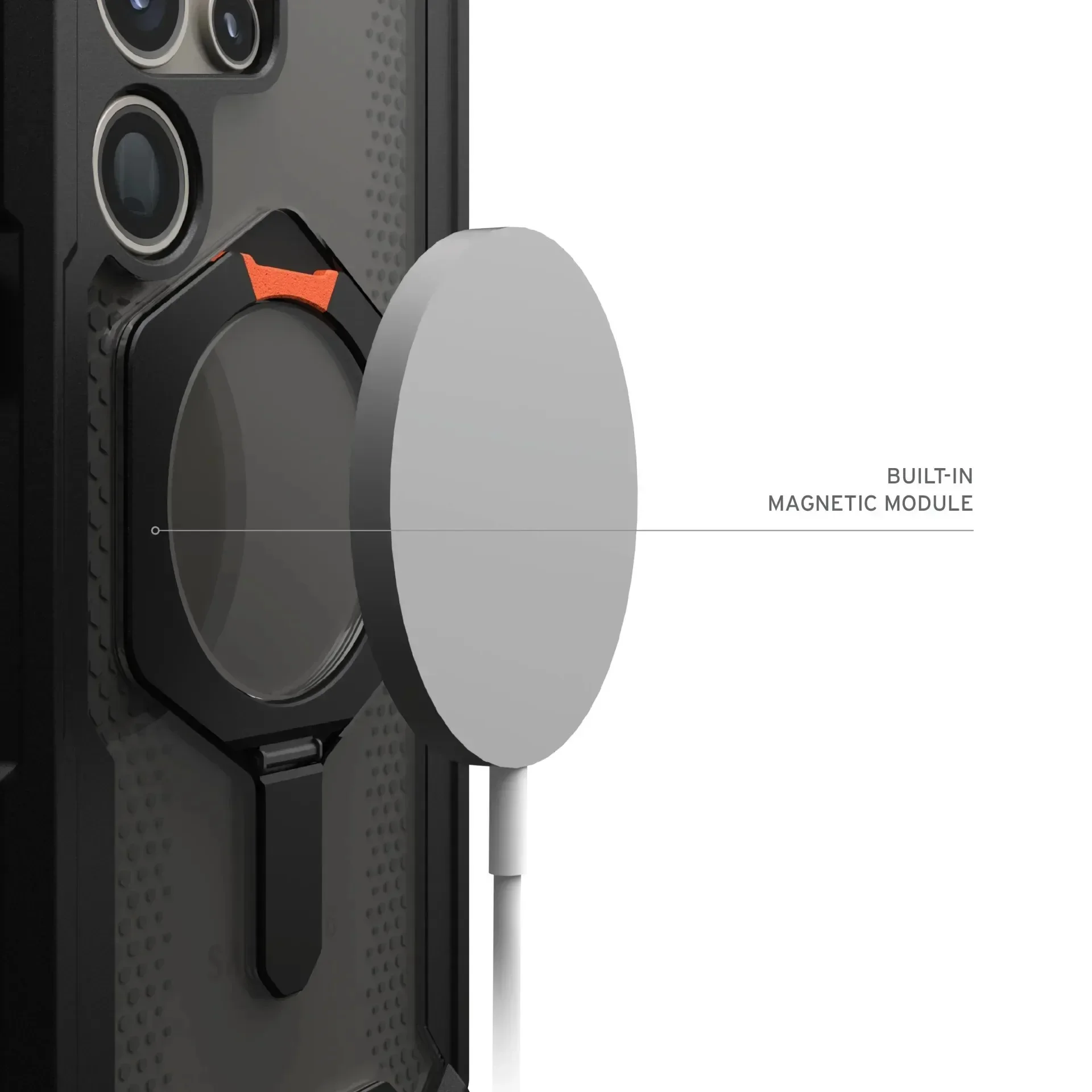 Magnetic Kickstand Rugged Armor Shockproof Case with MagSafe Compatibility
