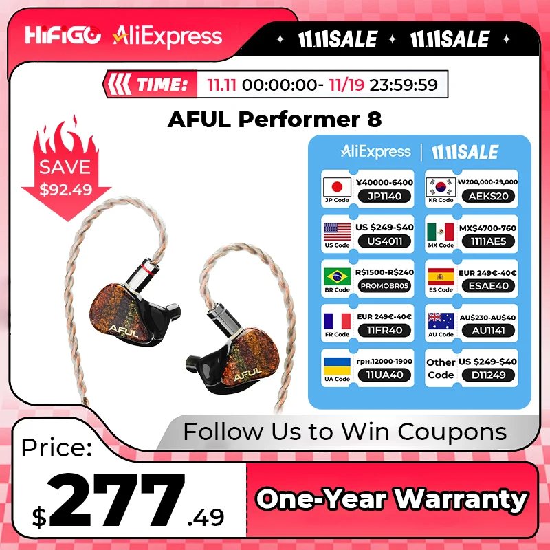 AFUL Performer 8/Performer8 Hybrid Drivers Wired Earphones 1DD+