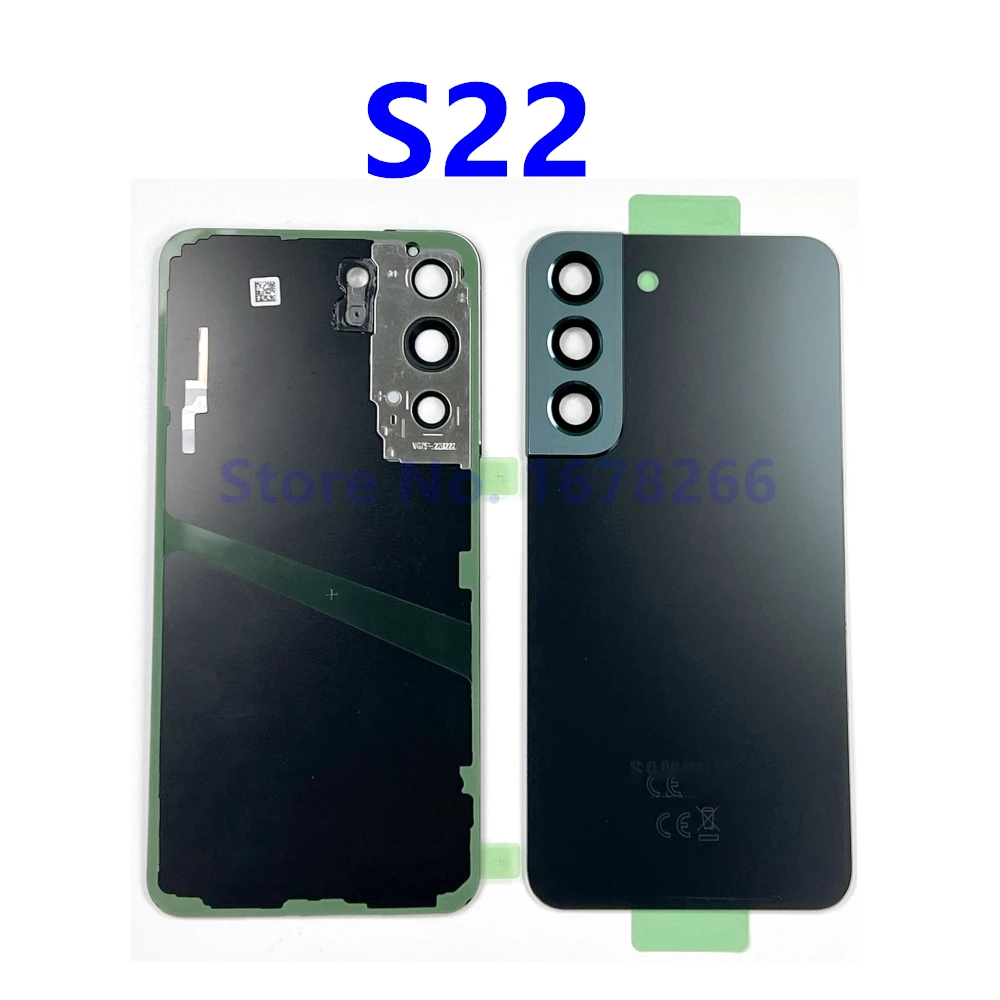

S22 Back Glass Replacement For Samsung Galaxy S22 SM-S901 Battery Rear Door Cover Case With Camera Lens Adhesive