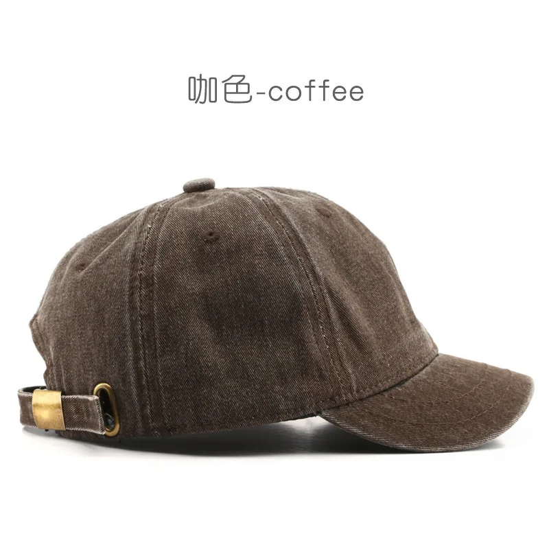 Neue Retro Kurze Krempe Baseball Caps für Mann Frauen Einfarbig Einstellbar Outdoor Sonnenblende Hüte Baumwolle Street Hip Hop Hüte – Detail 8