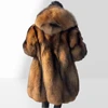 Men's Raccoon Fur Coat With Hood Natural Full Skin Raccoon Fur Jacket Genuine Leather Jacket High Quality  Real Fur Coat Long 3