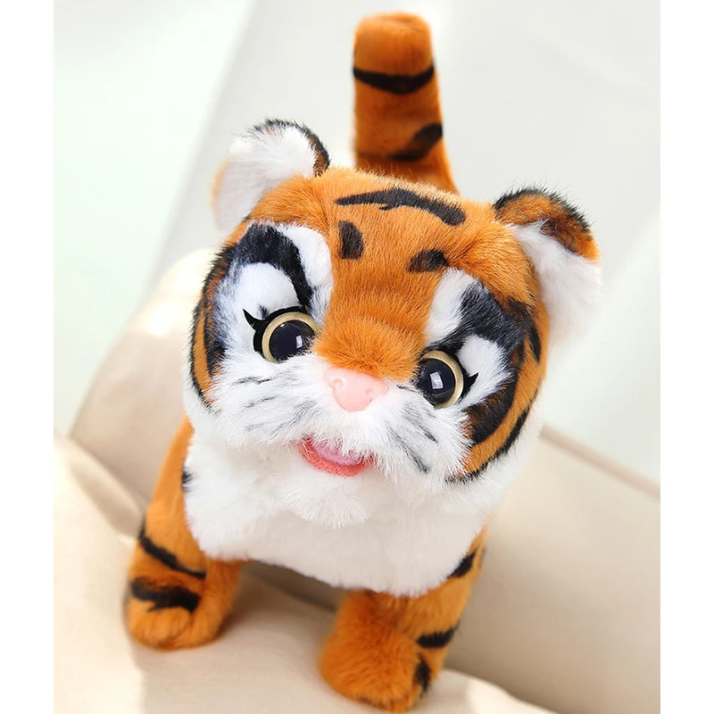 Realistic Tiger Stuffed Animals Plush Toys Durable Stuffed Animal Tiger Electric Plush Christmas Gifts for Toddler Kids Children