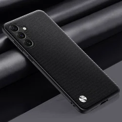 Carbon Fiber PU Leather Anti-Shock Case with Matting Hard Skin Texture for Samsung Galaxy Smartphones (Black(Carbon Fiber))