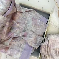 Flowers Twill Print Classy Women's Pajamas Spring Autumn Two-piece Sets Long Female Lounges Simulated Silk 2024 New Y2k Homewear - Image 4