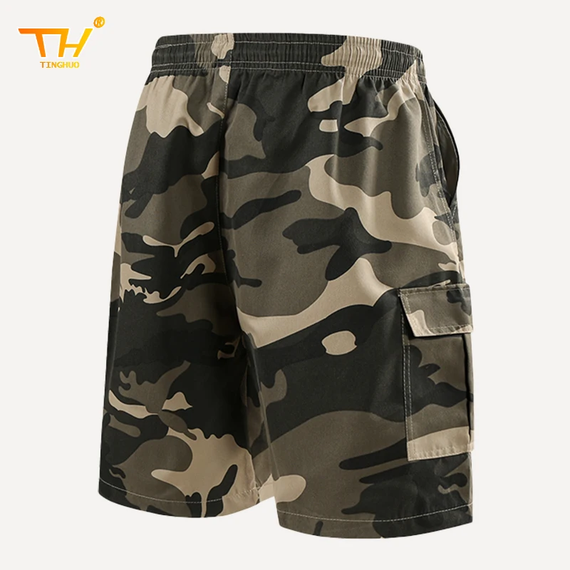 Summer Men's casual shorts camouflage loose large size sports shorts men's breathable sweat absorption vacation beach pants 2