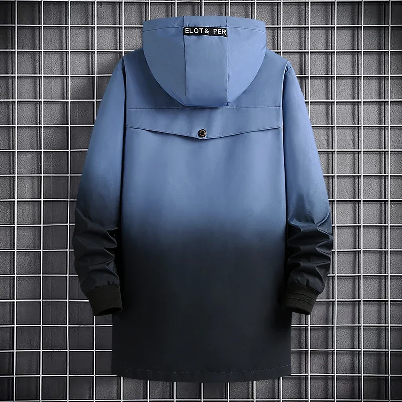 الخريف الرجال سترة واقية الرجال منتصف طول حجم كبير...