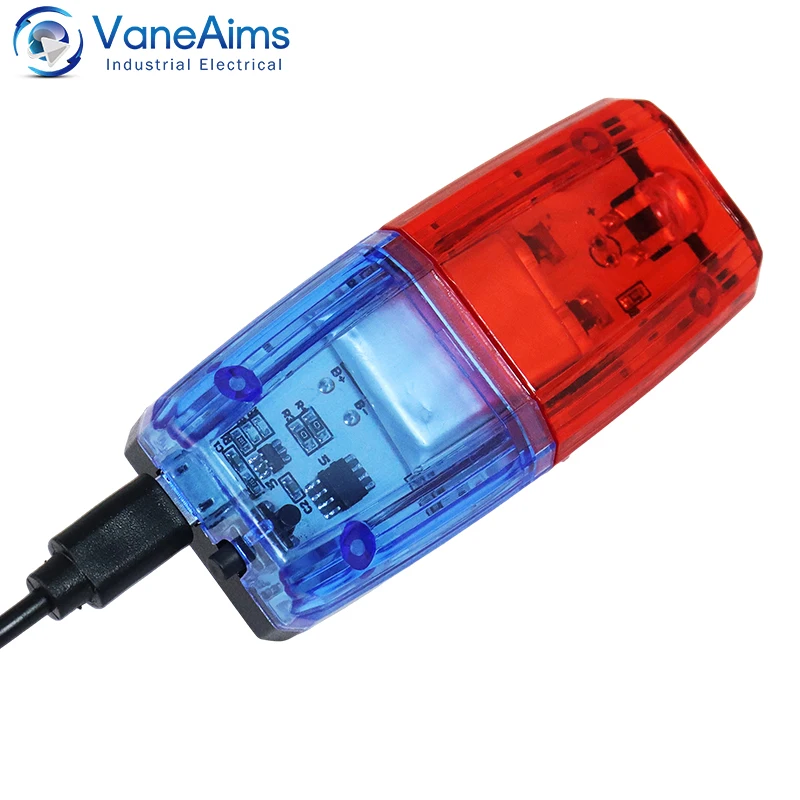 USB 충전식 적색 청색 LED 어깨 클립 라이트 경고등 야외 안전 비상 LED 작업등 휴대용 손전등