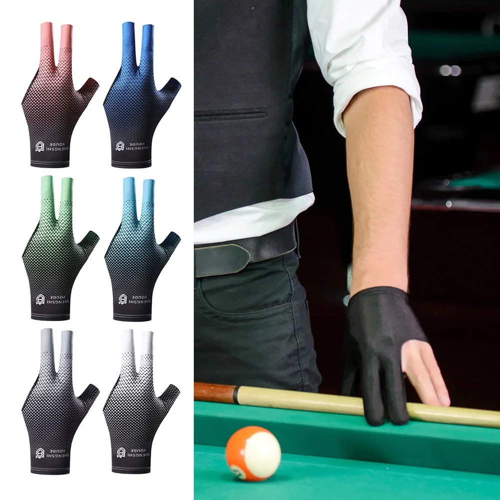 Billiards Glove Left Right Anti-Slip 3 Finger Snooker Billiard Glove Adjustable Snooker Pool Gloves for Men Billiard Accessories
