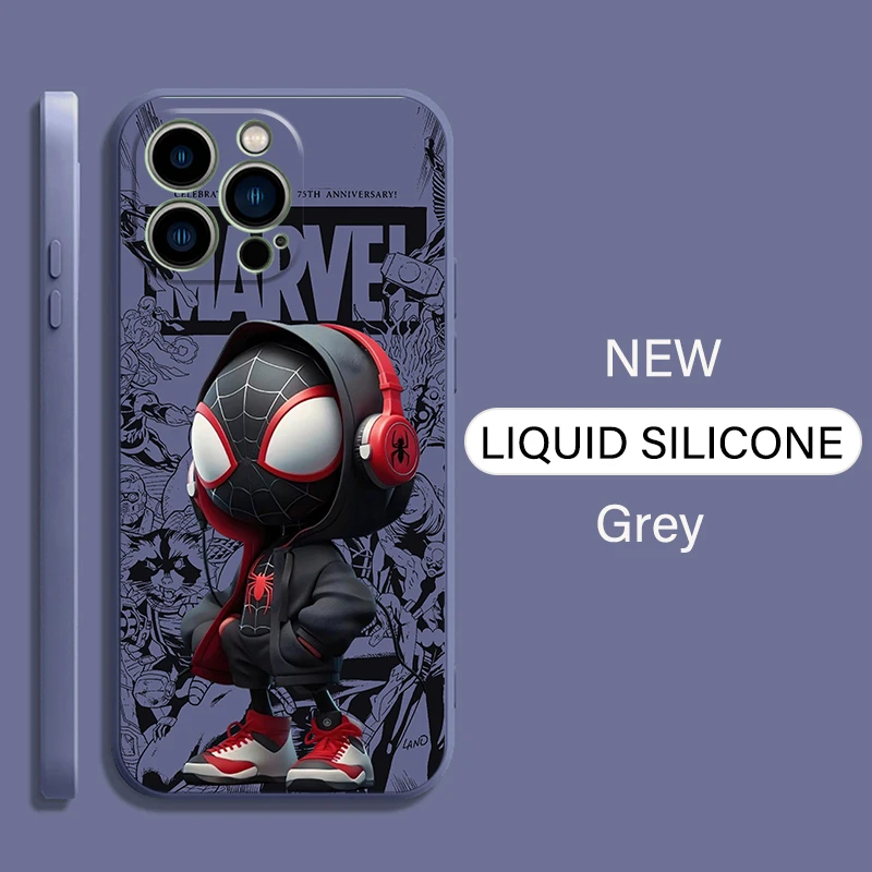 thumbnail image 1 of Marvel Spiderman Comics para iPhone 15 14 13 12 11 Pro Max 13 12 Mini 6 6S 7 8 Plus funda de teléfono cubierta de silicona líquida suave, 1 of 5