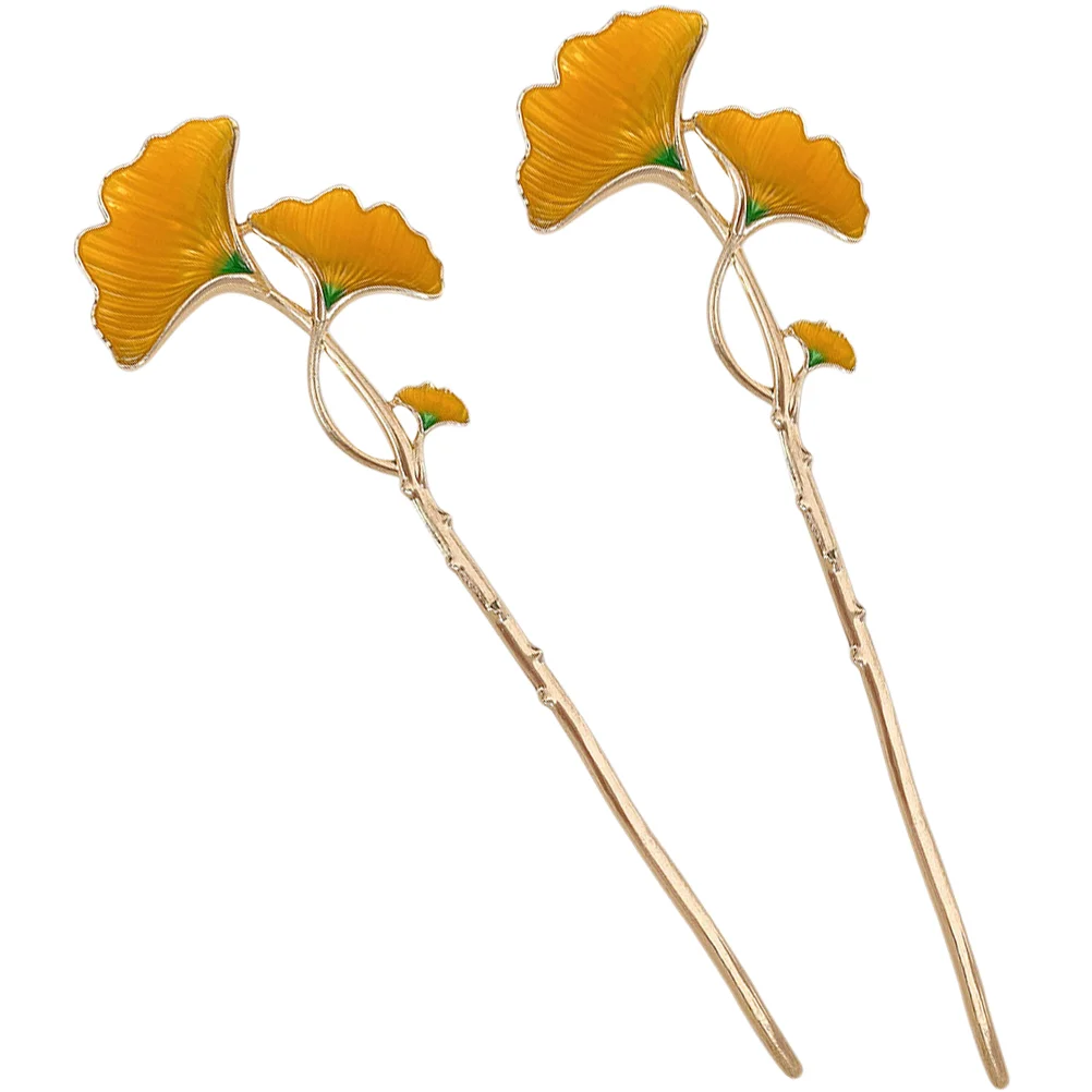 

Ginkgo Leaf Hair Stick Hair Clips Vintage Bun Hairpins Chinese Hair Chopsticks Chignon Pin Flower Hair Clip Women Pearl