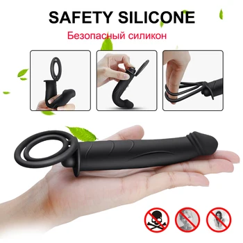 10 Modes Double Penetration Vibrator anal plug Sex Toys for Couples Strapon Dildo Vibrator Strap on Penis Sex Toys for Women Man 3