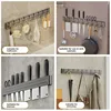 Kitchen Knife Holder Wall Mounted Storage Rack No Drilling Required Culinary Utensil Knife Base Organizer Rack Blade Insertion 3