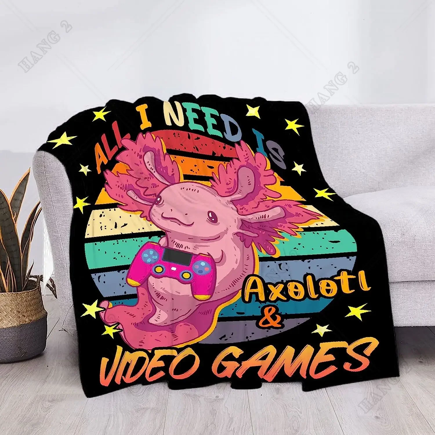 

Axolotl и игровое одеяло, все, что мне нужно, это Axolotl и видеоигры, подарок для девочек, женщин, мужчин, мягкое, уютное, легкое, теплое плюшевое одеяло