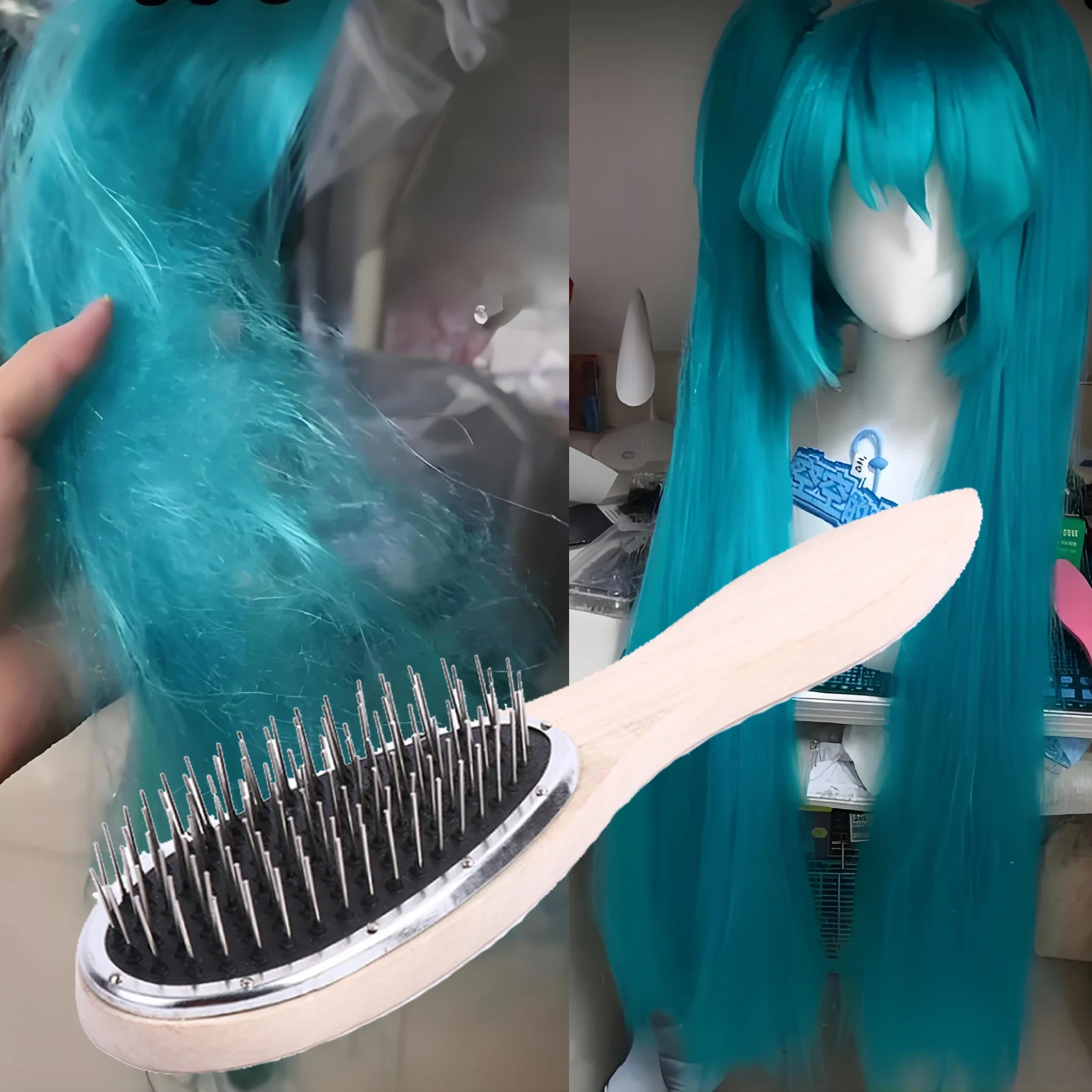 Professional Brush For Wig Anti Static Steel Comb for Tangle Hair Extensions Training hair styling tool hair styling comb wig brush