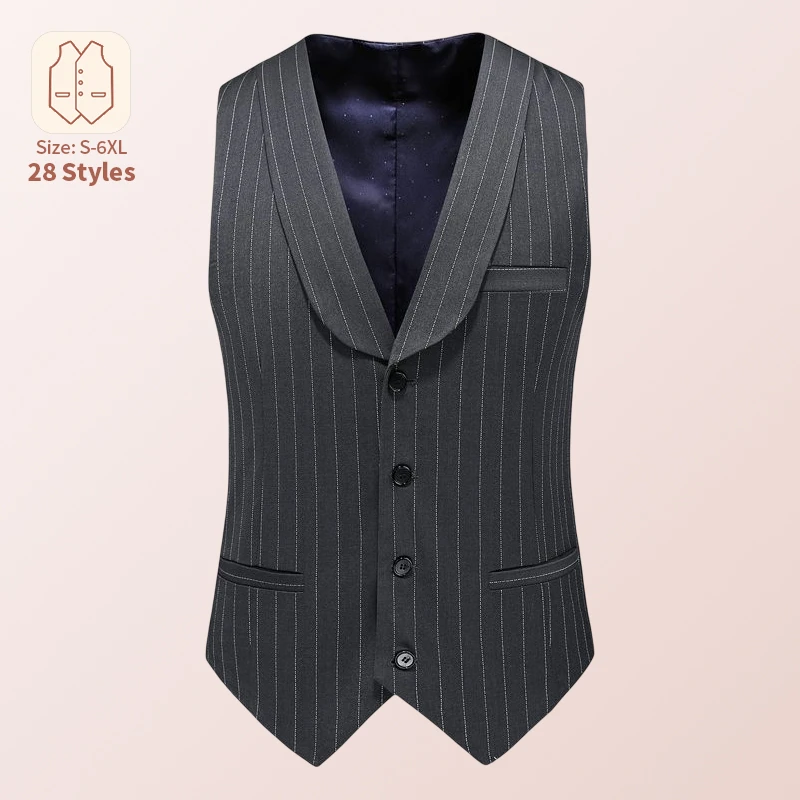 2023 Men's Vests Formal Dress Vest Waistcoat Slim Fitting Men's Business Suit Sleeveless Jacket