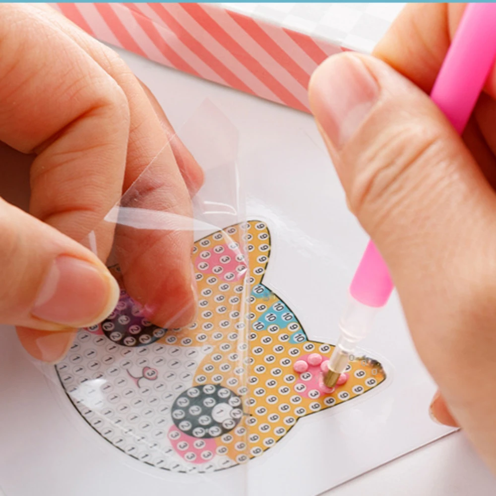 Drawing Toy Educational Toys Educational Drawing Toy Child Diamond DIY Painting Sticker Set Toys Colorful Cartoon Sticker Handmade Arts Crafts Painting Girls Boys Magical Paste Gift