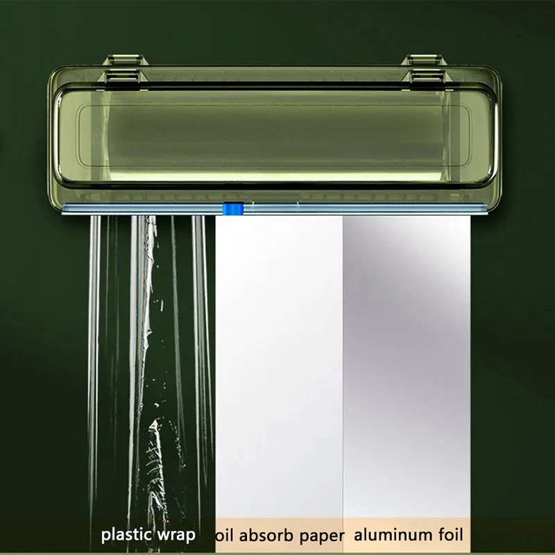 Plastic Wrap Dispenser Cutter Fixing Foil Cling Film Food Wrap
