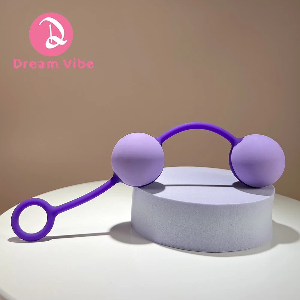 Pure Silicone Kegel Exercisers Duo Ben Wa Balls Pelvic Floor Training Beads Pleasure Sex Toy Woman Internal Free-Roaming Ball