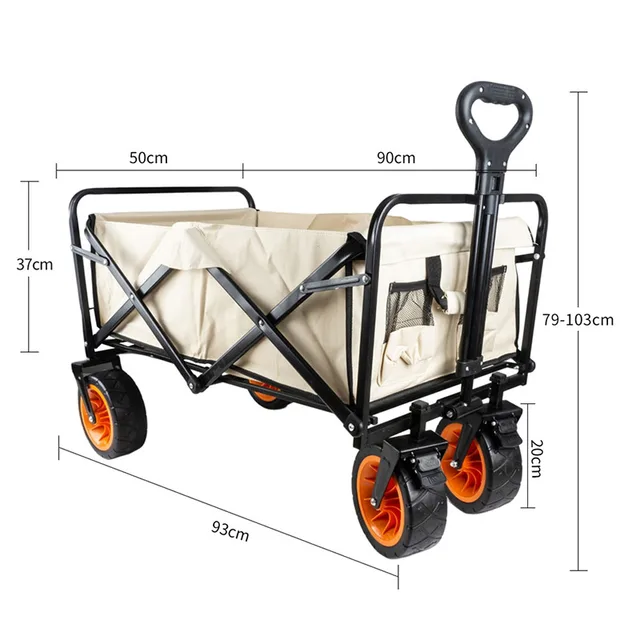 Hordozható Háztartási Élelmiszerbolt Összecsukható 150L Bevásárló Kosár Nagy Kapacitású Kerti Kocsi Tengerparti Kézi - Image 5