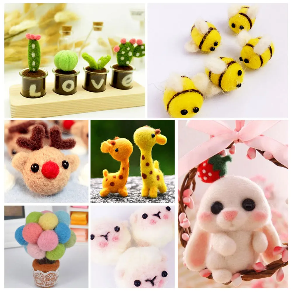 Needle Felting Wool 50g 69Colors Handmade Spinning Soft Wool Fibre Roving for Doll Making Needle Felting Craft Tools 1pc